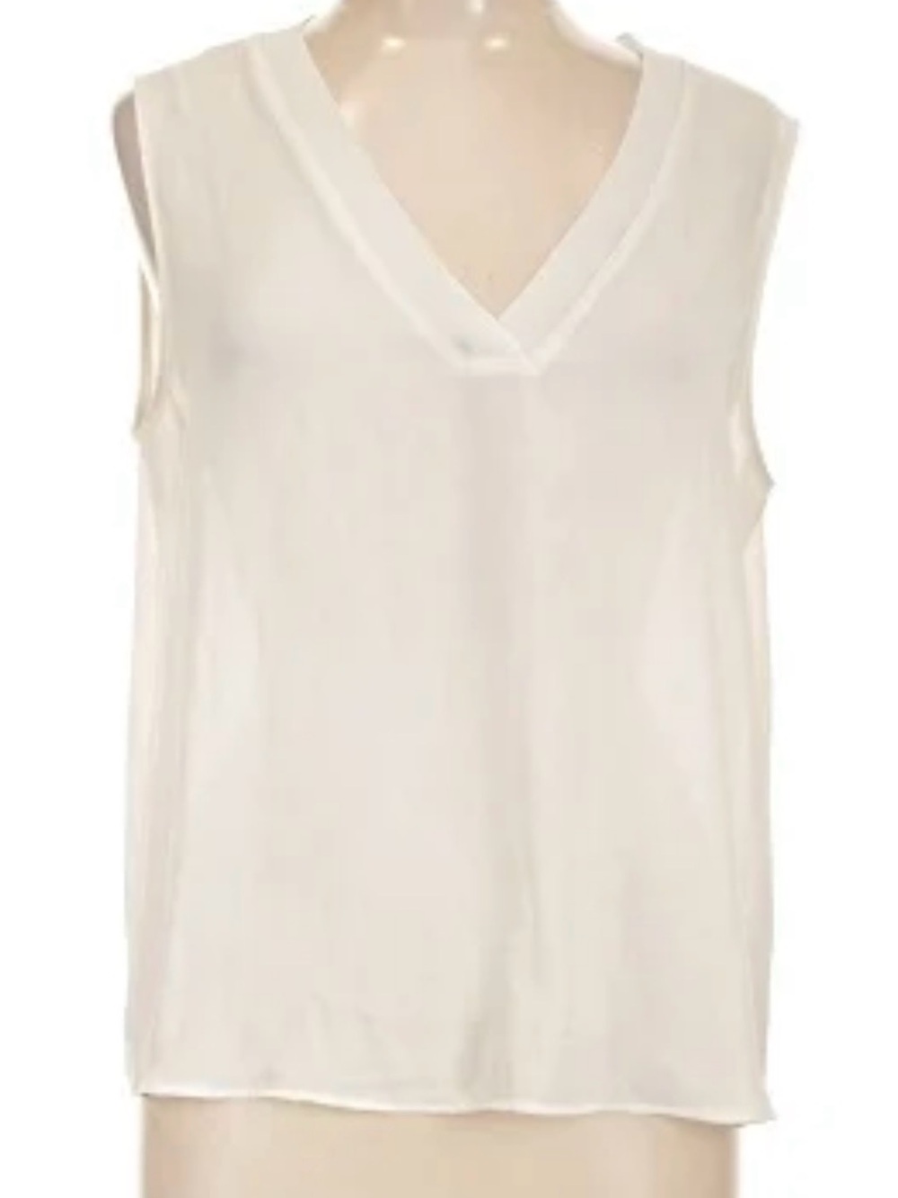 Worthington Sleeveless Vneck Tank Ivory Size M